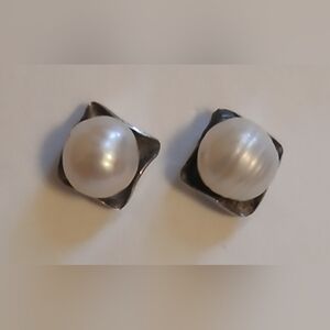 White Pearl Earrings